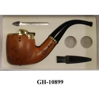 GH10899 - Wooden Pipe With Lighter Attachment