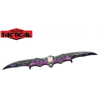 Razor Tactical Skull BAT Double Blade Knife (Purple) (RT-7251PU)