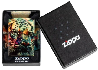 Zippo Lighters 46145 Colorful Tiger Design