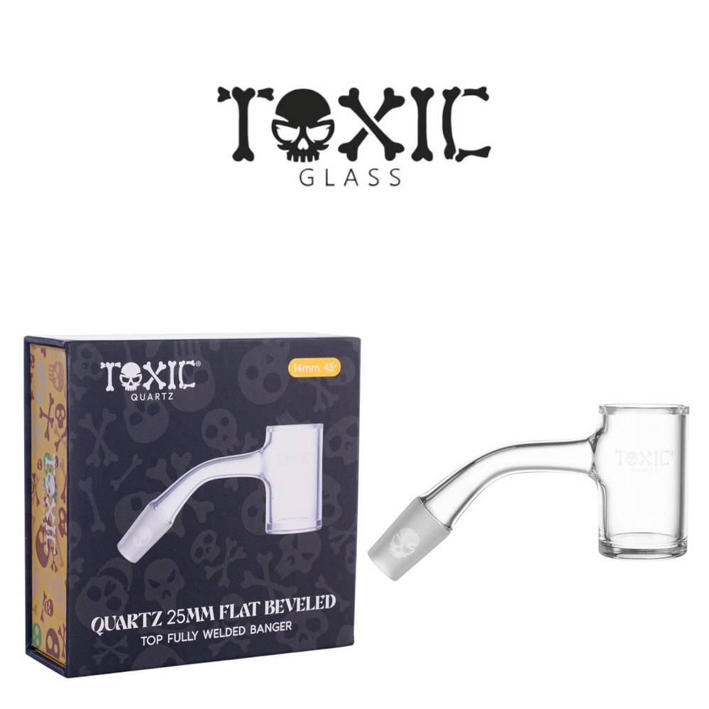 TXQB24 - Toxic 14MM 45° Quartz 25MM Flat Beveled Top Fully Welded Banger
