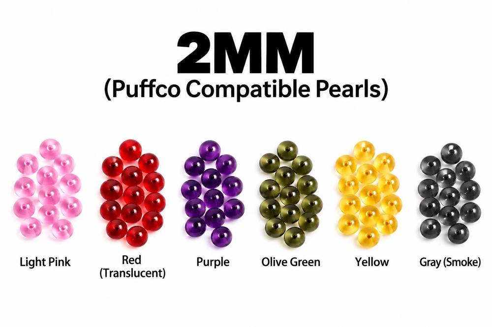AC121 - 2MM Assorted Colors Puffco Pearls (10ct) (Unit Cost $0.39)