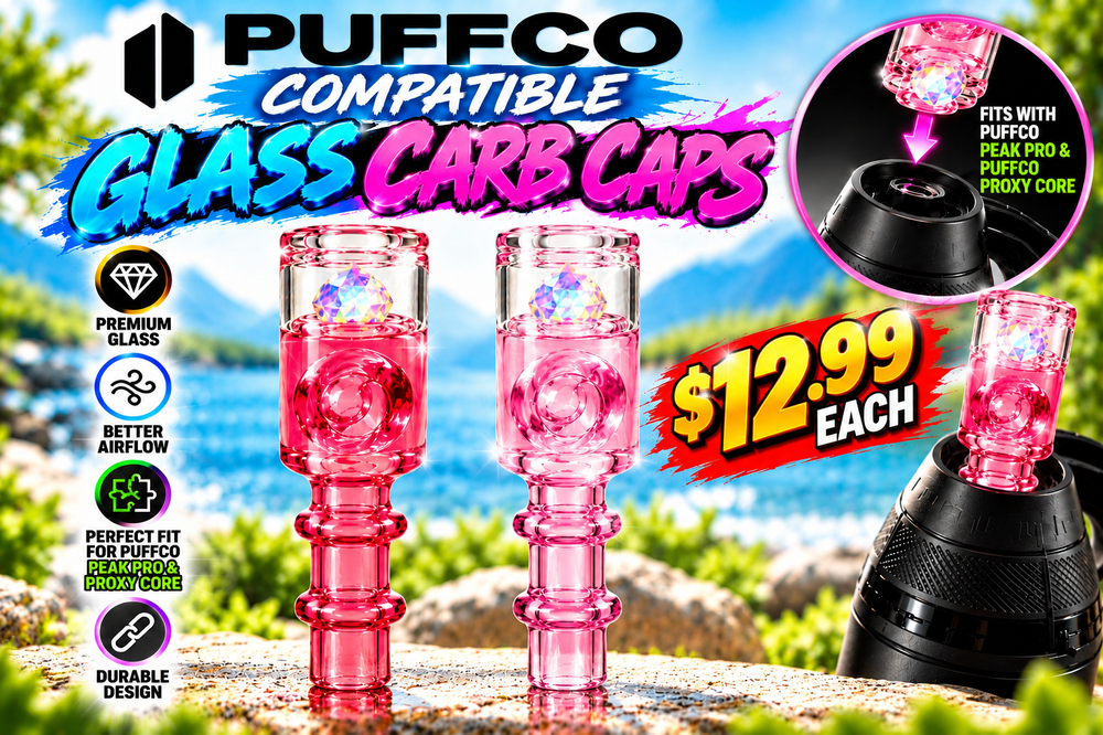 K69 - 1.4” Assorted Colors Opal Infused Puffco Carb Cap